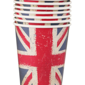 Union Jack Vintage Style Print Paper Cups