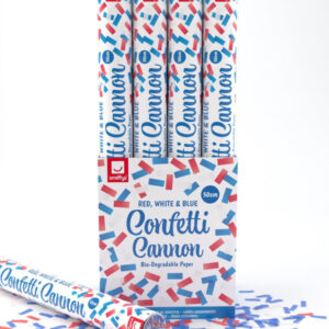 50cm Confetti Cannon, Red, White & Blue, DB of 12