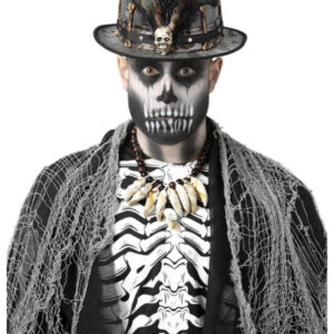 Witch Doctor Distressed Black Top Hat