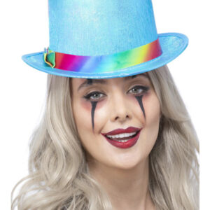 Clown Top Hat, Pearlised Blue