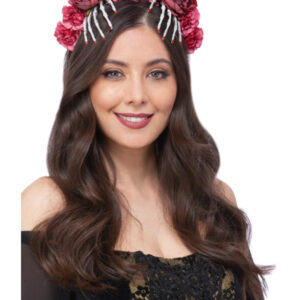 Red Rose & Skeleton Hand Headband