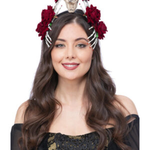 Purple Rose & Skull Hand Headband