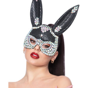 Fever Black Jewel Sequin Rabbit Mask