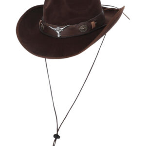 Brown Mock Leather Western Cowboy Hat