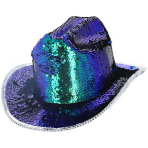 Fever Deluxe Sequin Cowgirl Hat, Iridescent Green