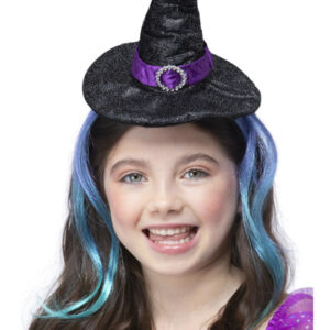 Glitter Witch Headband With Hair