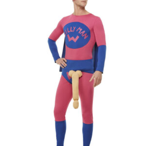 Willyman Superhero Costume, Pink & Blue