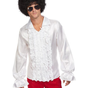 60s Ruffled Shirt, White