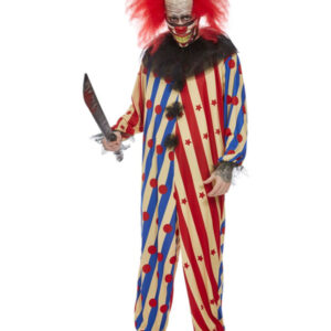 Creepy Clown Costume, Red & Blue