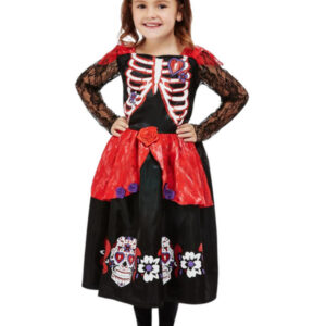 Toddler Girl Day of the Dead Costume, Black