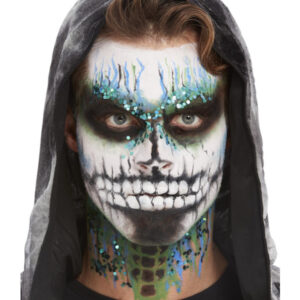 Smiffys Make-Up FX, Deluxe GID Skeleton Kit, Aqua