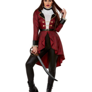 Deluxe Swashbuckler Pirate Costume, Burgundy