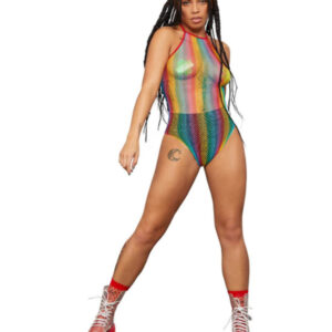 Fever Rainbow Fishnet Bodysuit