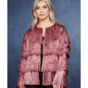 Fever Tinsel Festival Jacket, Pink