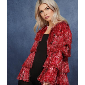Fever Tinsel Festival Jacket, Red