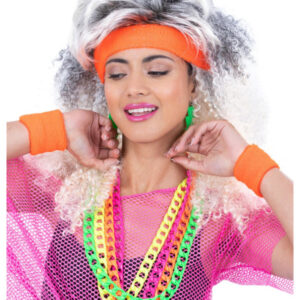 80s Neon Sweatbands, Orange