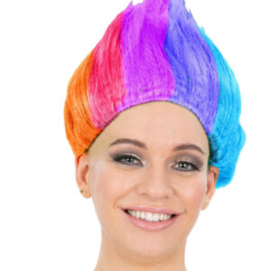 90s Troll Wig, Rainbow