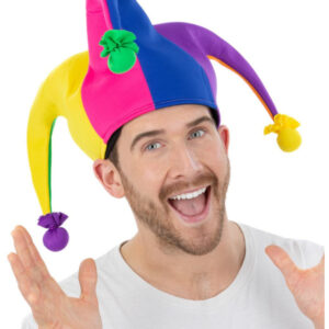 Neon Rainbow Jester Hat