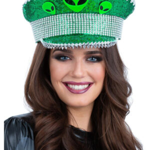 Fever Deluxe Alien Sequin Captains Hat