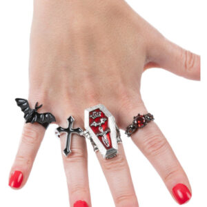 Assorted Gothic Vampire Rings, 4Pk