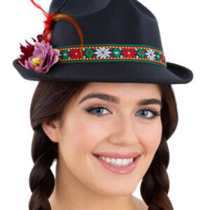 Dirndl Trenker Hat, with Feathers & Flowers
