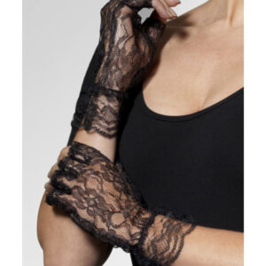 Fingerless Lace Gloves, Black