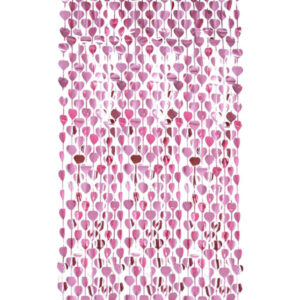 Heart Foil Curtain Backdrop, Pink