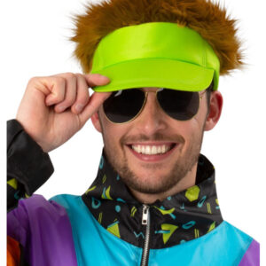 80s Neon Green Visor Hat