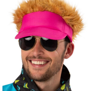 80s Neon Pink Visor Hat