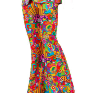 Mens Rainbow Peace Flared Trousers
