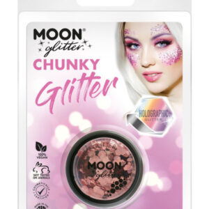 Moon Glitter Holographic Chunky Glitter, Rose Gold