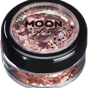 Moon Glitter Holographic Glitter Shapes, Rose Gold