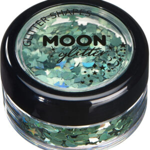 Moon Glitter Holographic Glitter Shapes, Green