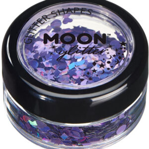 Moon Glitter Holographic Glitter Shapes, Purple