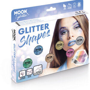 Moon Glitter Holographic Glitter Shapes, Assorted