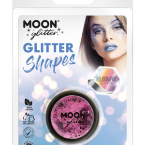 Moon Glitter Holographic Glitter Shapes, Pink
