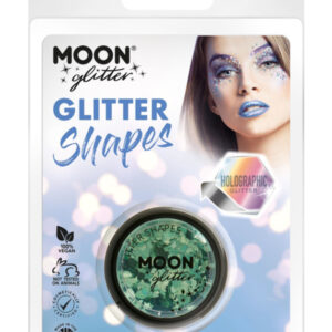 Moon Glitter Holographic Glitter Shapes, Green