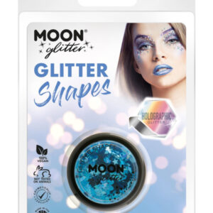 Moon Glitter Holographic Glitter Shapes, Blue