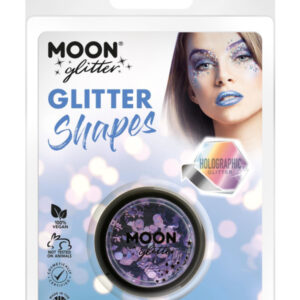 Moon Glitter Holographic Glitter Shapes, Purple