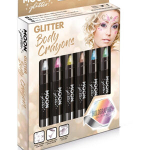Moon Glitter Holographic Body Crayons, Assorted