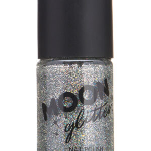 Moon Glitter Holographic Nail Polish, Silver