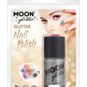 Moon Glitter Holographic Nail Polish, Silver