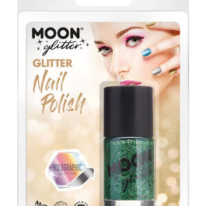 Moon Glitter Holographic Nail Polish, Green