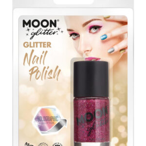 Moon Glitter Holographic Nail Polish, Fuchsia