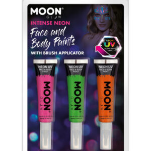 Moon Glow Intense Neon UV Face Paint and Brush,