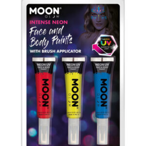 Moon Glow Intense Neon UV Face Paint and Brush,