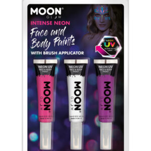 Moon Glow Intense Neon UV Face Paint and Brush,