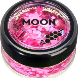 Moon Glow - Neon UV Chunky Glitter, Hot Pink