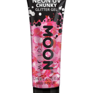 Moon Glow - Neon UV Chunky Glitter Gel, Hot Pink
