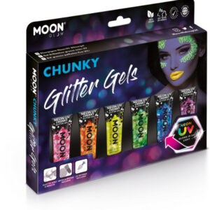 Moon Glow - Neon UV Chunky Glitter Gel, Assorted